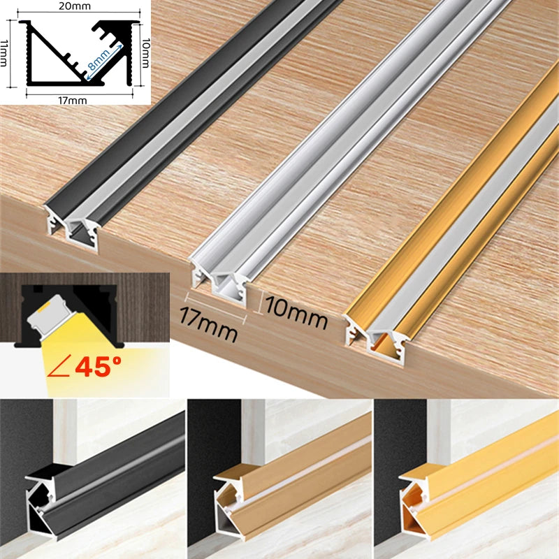 5m/1m/Pcs Invisible Led Recessed Aluminum Profile Hidden