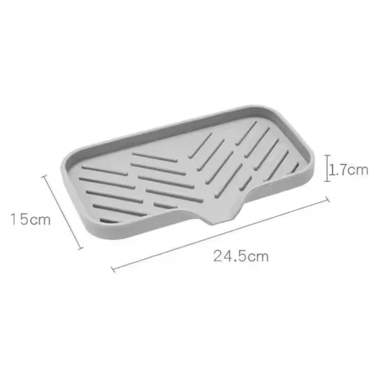 Sink Silicone Tray Drain Soap Sponge Storage Holder