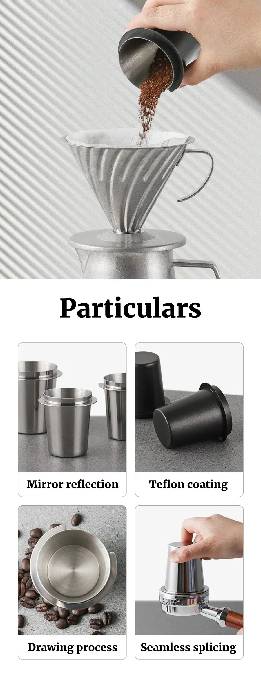 Coffee Dosing Cup Stainless Steel Coffee Bean Measuring