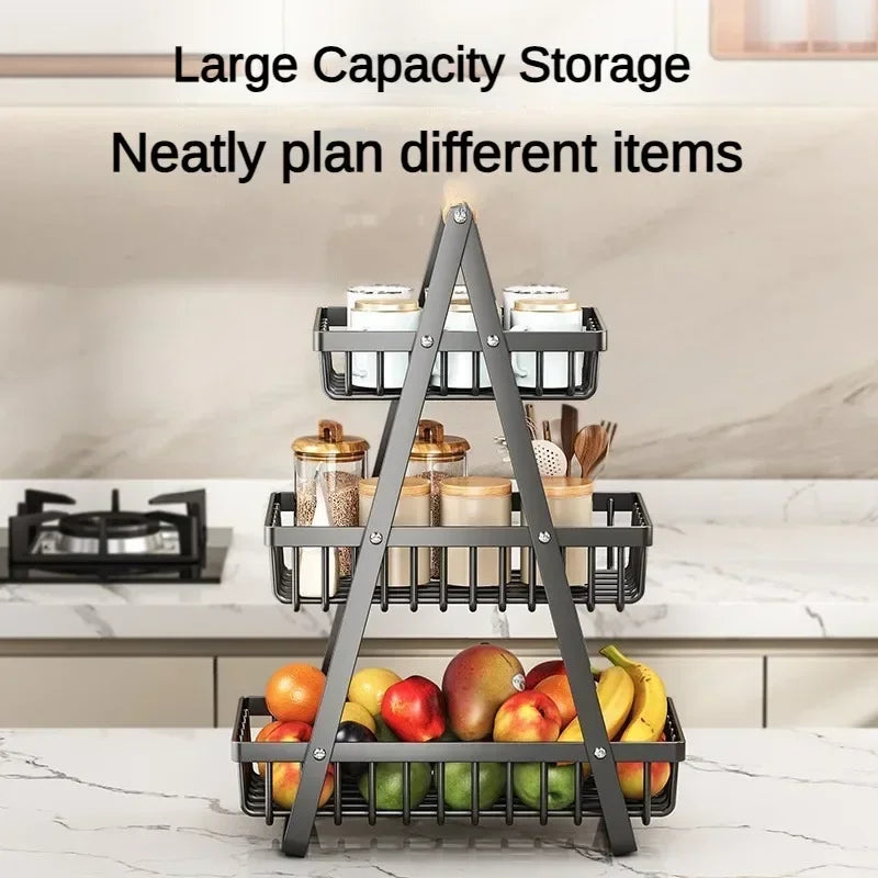 2/3 Tiers Countertop Fruit Basket Fruit Bowle Basket