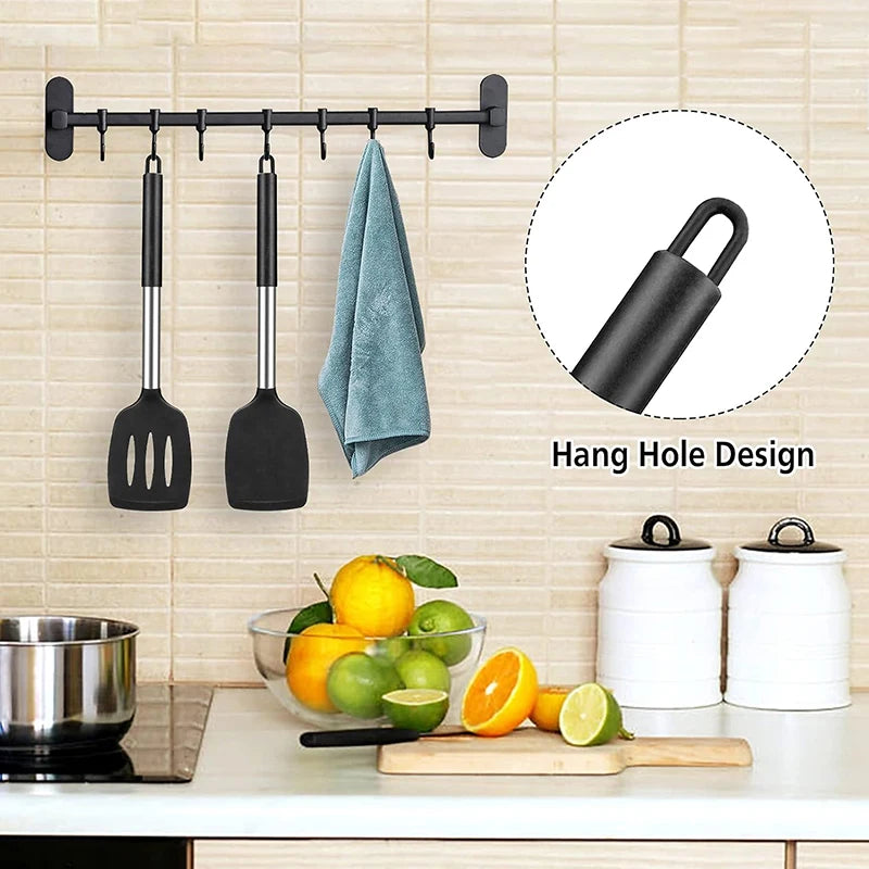 2pcs Silicone Spatula Heat Resistant Nonstick Steak Spatula