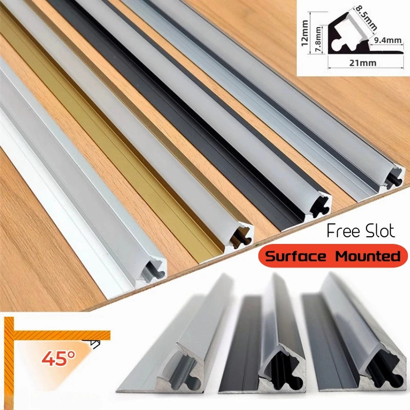 Ultra-Thin Led Cabinet Shelf Edge Aluminum Profile 45