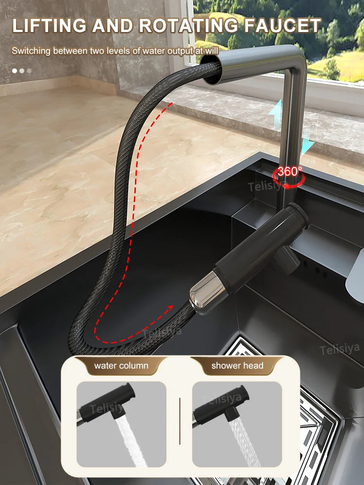 Stainless Steel Hidden Sink Lid Balcony Bar Apartment