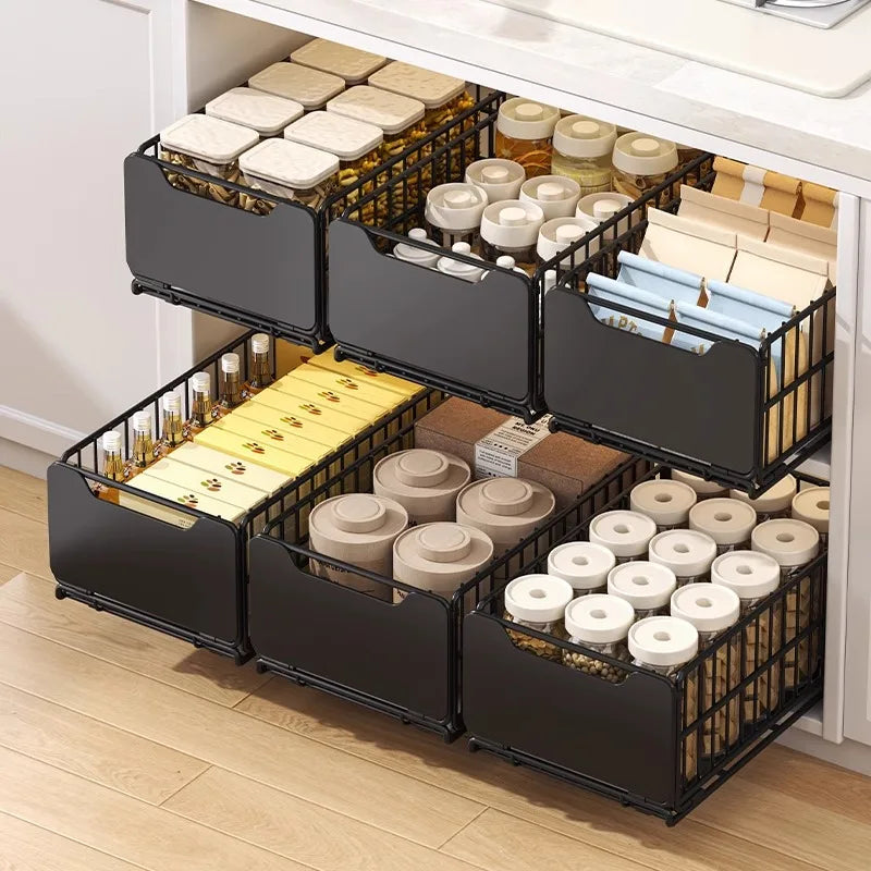 Storage Rack Pull Out Cabinet Organizer Slide Drawer