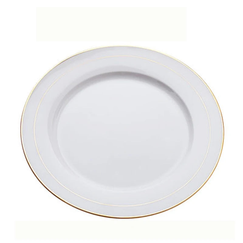 White Porcelain Dinner Plate Light Luxury Food Disk