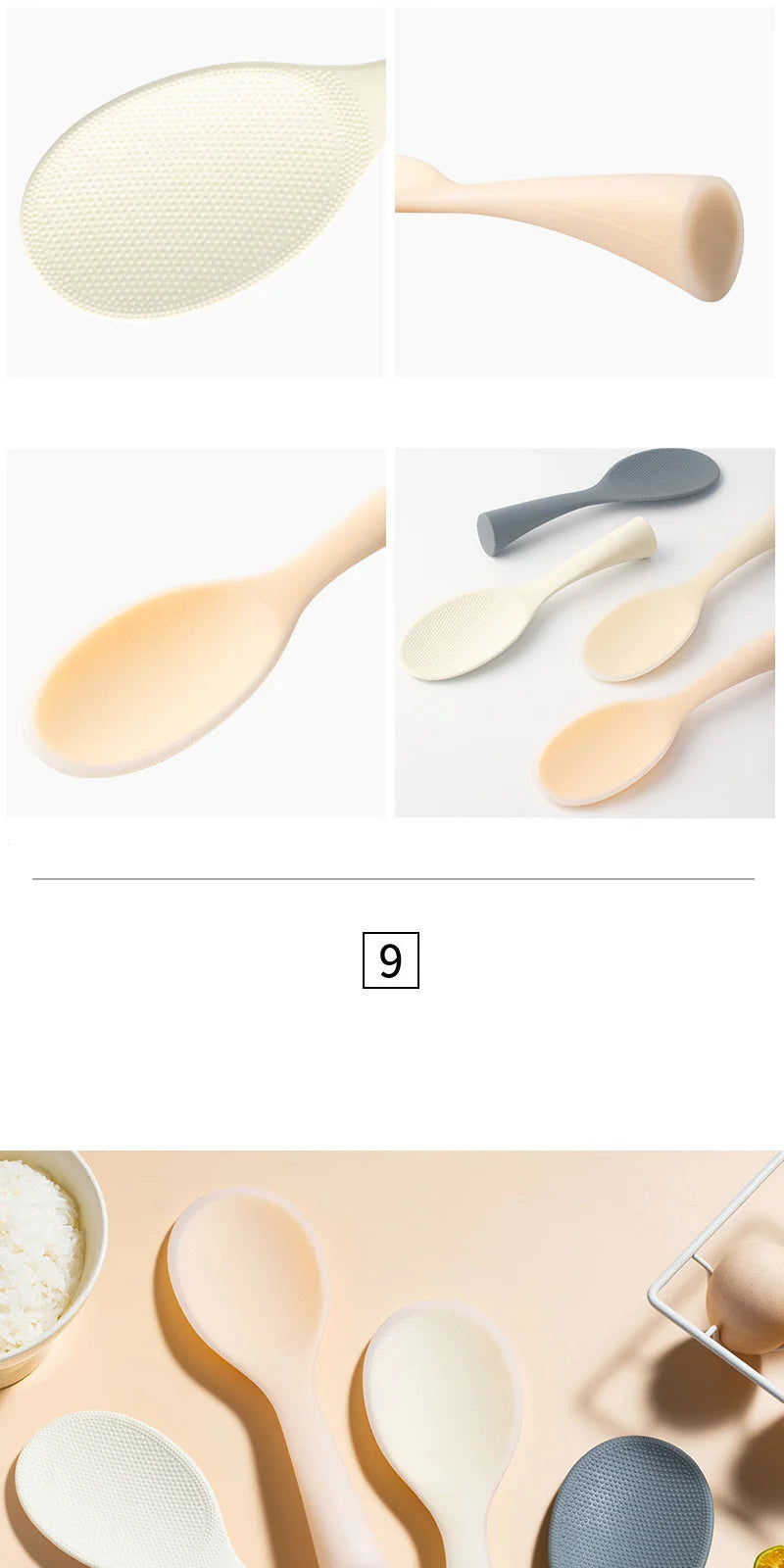 1pcs Food Grade Silicone Rice Spoon Non-Stick Cooking
