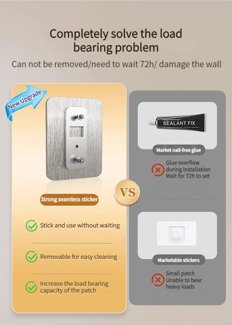 No Drill Sticker Walls Installation Aluminum Bathroom Shelf