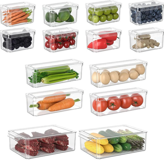 Refrigerator Organizer Bin Stackable Fridge Food Storage Box