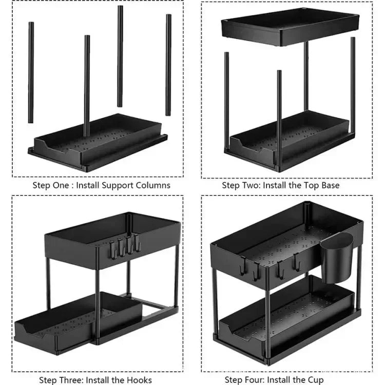 Tier Under Sink Organizer Sliding Cabinet Basket Organizer