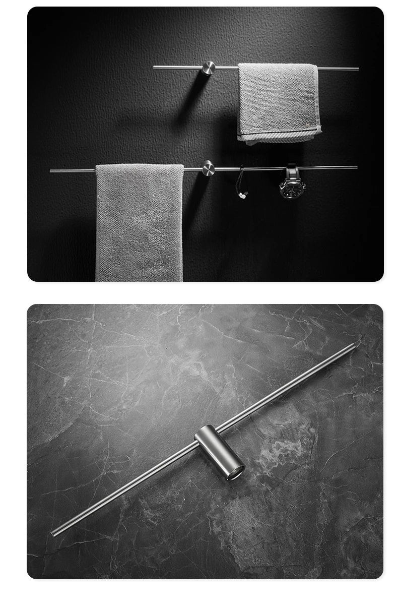 40/50/60/70/80cm Movable Towel Rack Bath Towel Holder Wall