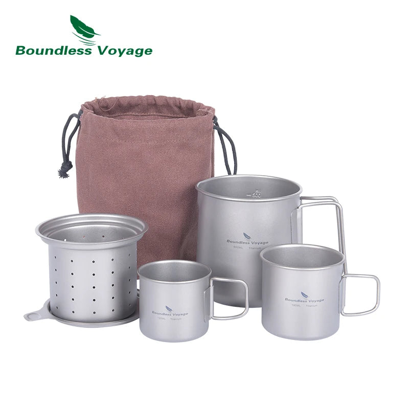 Boundless Voyage 5l Titanium Kettle Camping Coffee 500ml