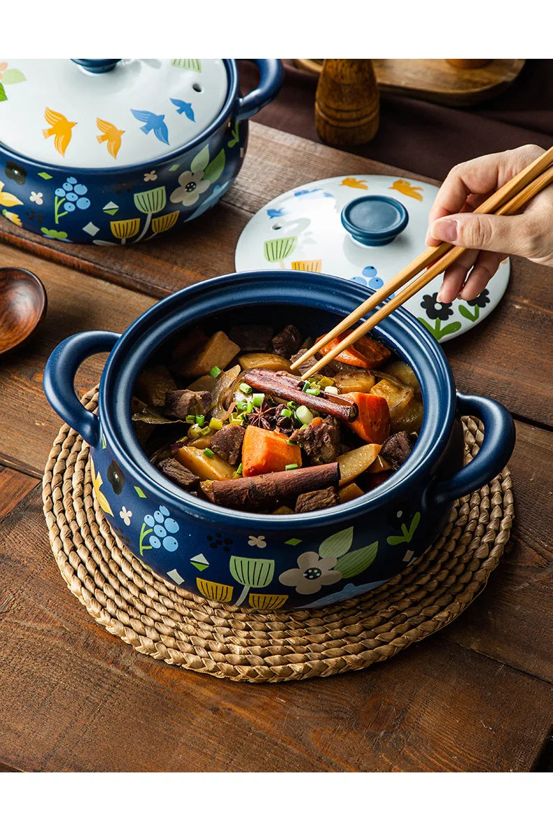 Korean Ceramic Casserole Creative Drum-Shaped Stew Pot Spodumene