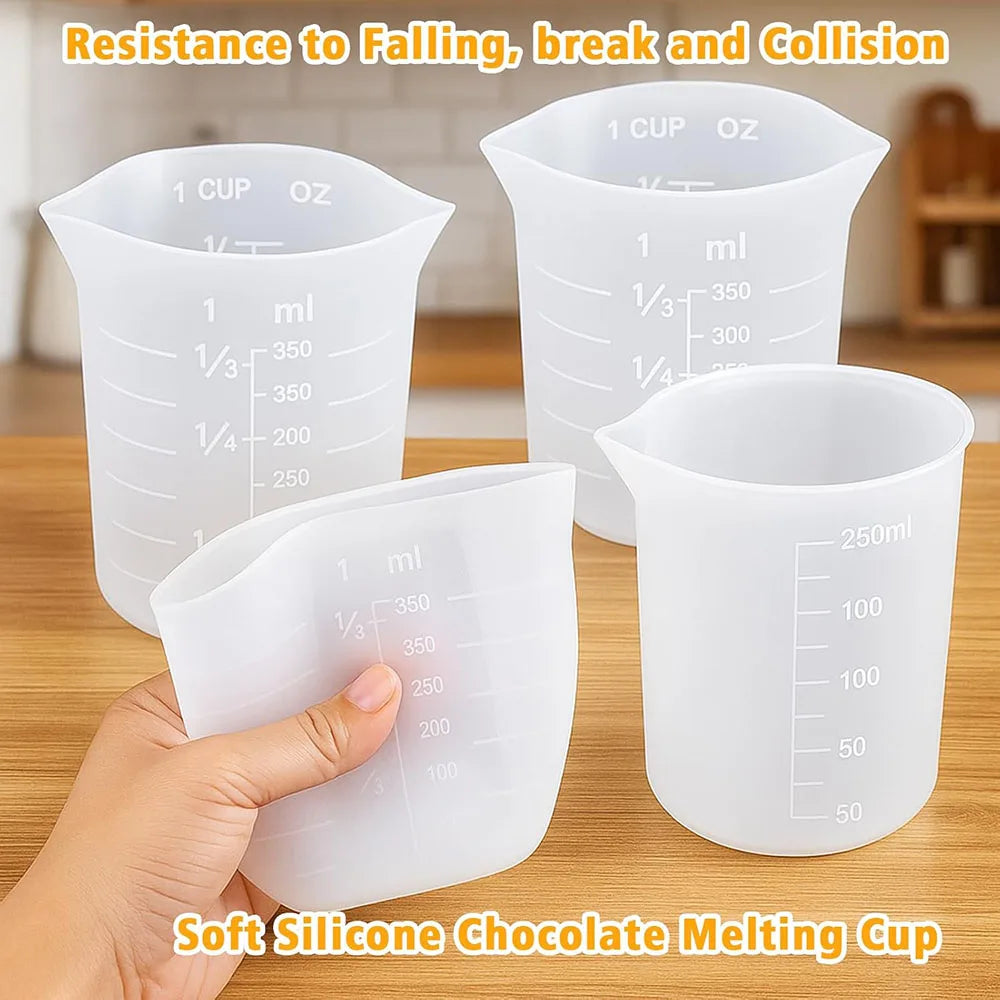 Silicone Measuring Cups Melting Chocolate 250 & 350ml
