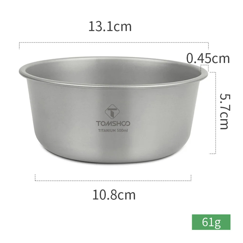 Tomshoo 400ml / 500ml Food Container Stackable Titanium