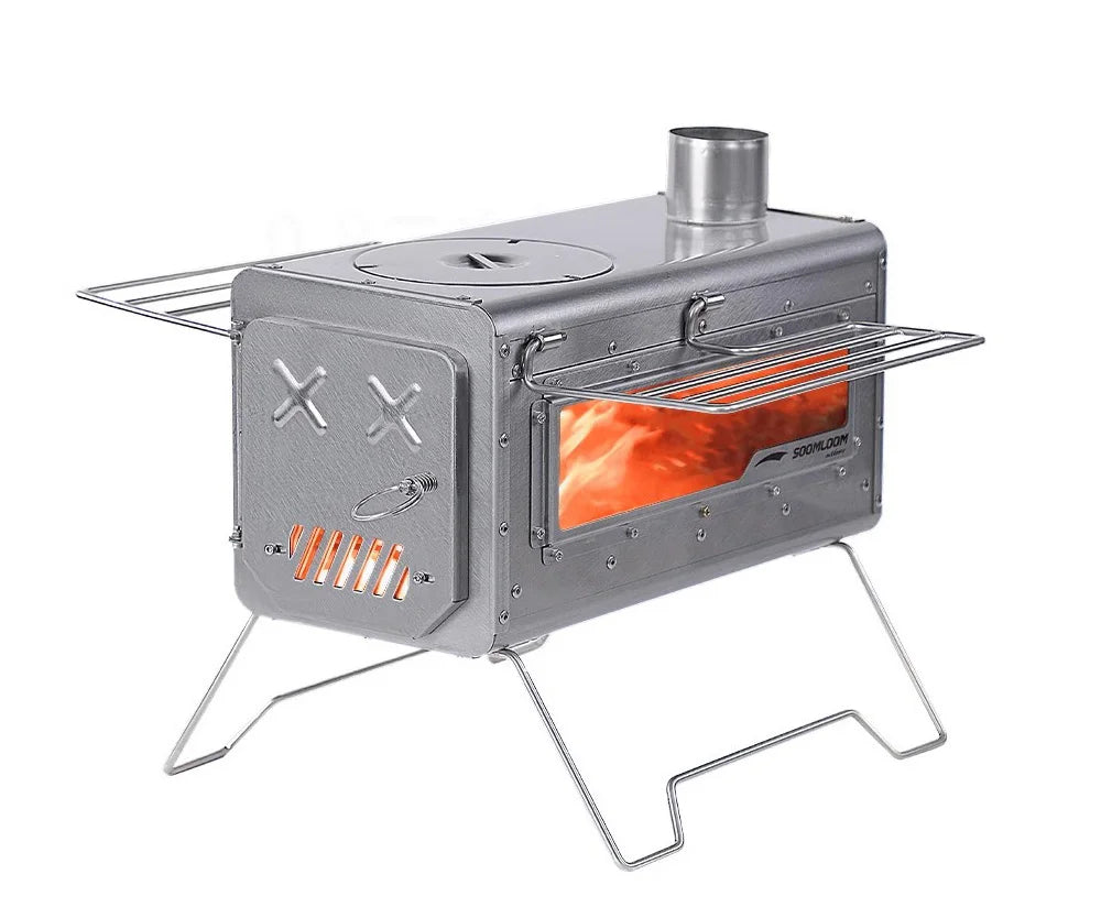 Soomloom Stainless Steel Firewood Stove Side Shelf Firewood