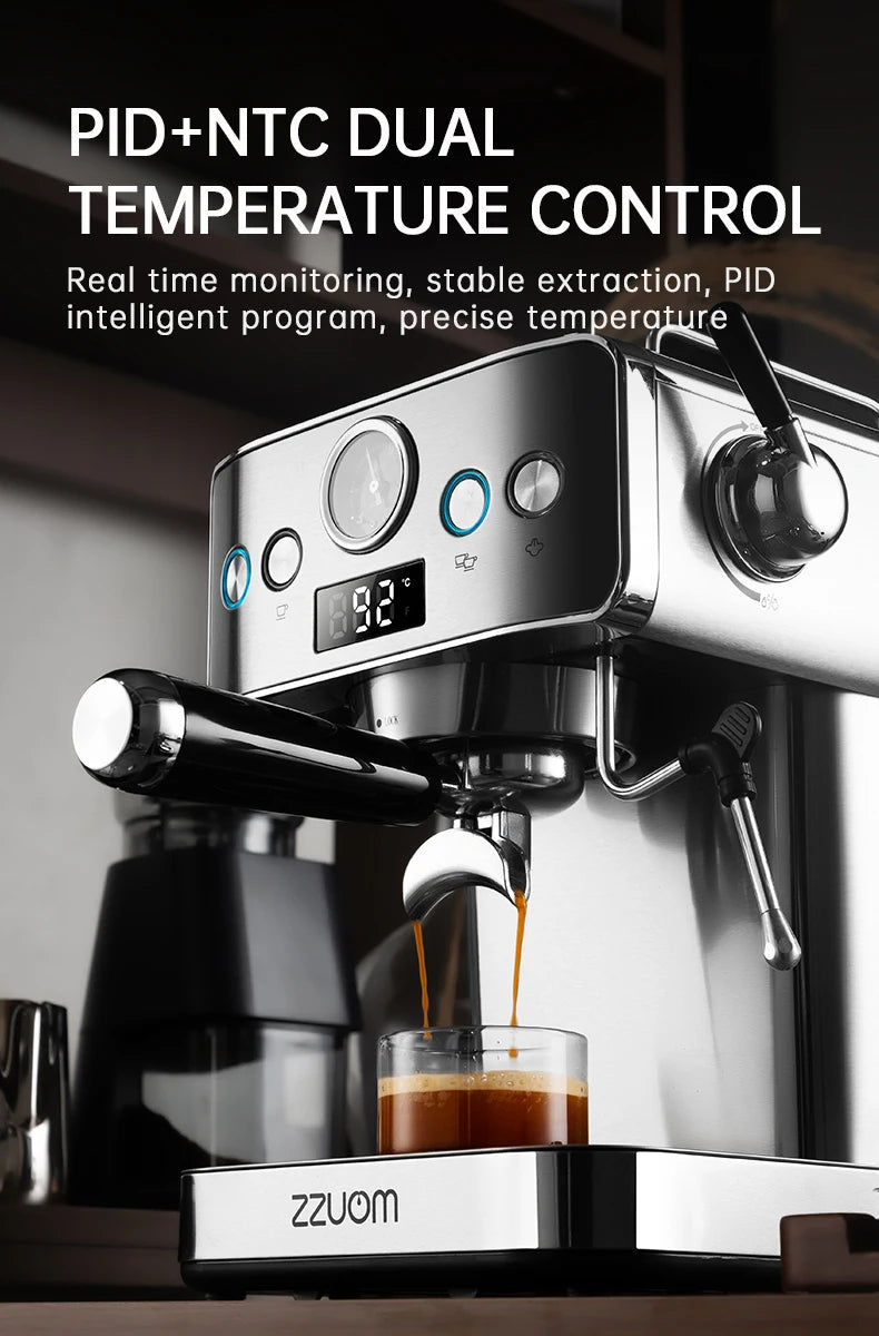 20bar Semi-Automatic Espresso Machine Stainless Steel Casing
