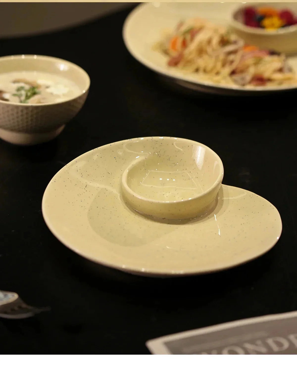 Ceramic Conch Plate Divided Dinner Plate Sauce Dish