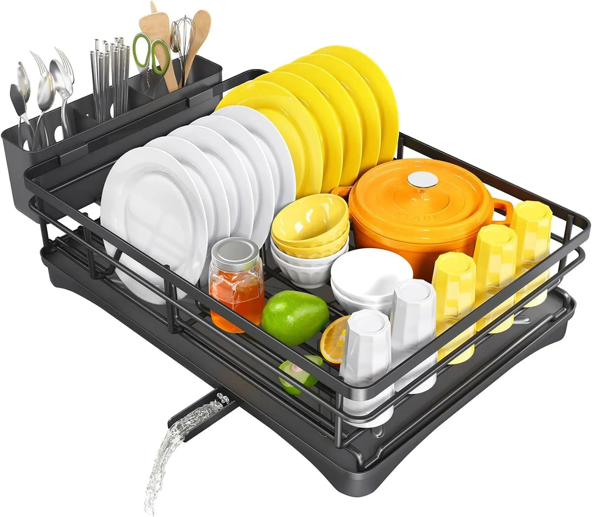 Spacious Dish Rack Drainboard - Rust-Resistant Countertop Drainer