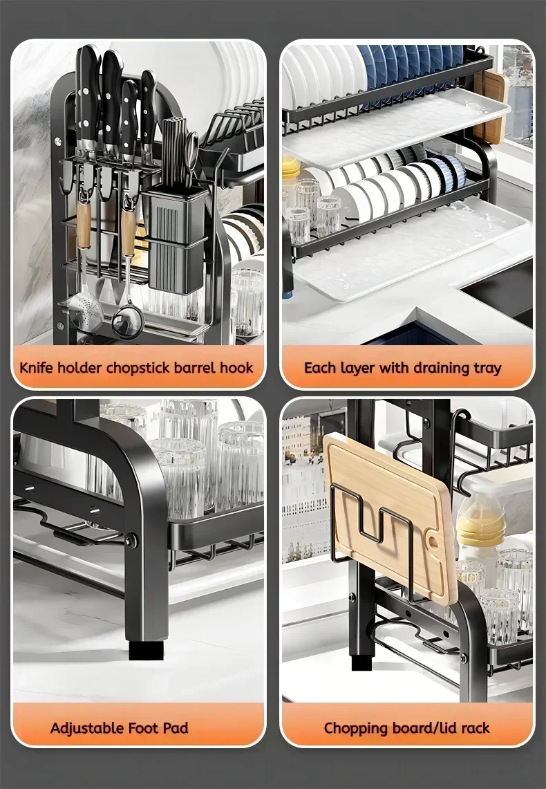 Shelf Dish Storage Rack Drain Dish Rack Organizer