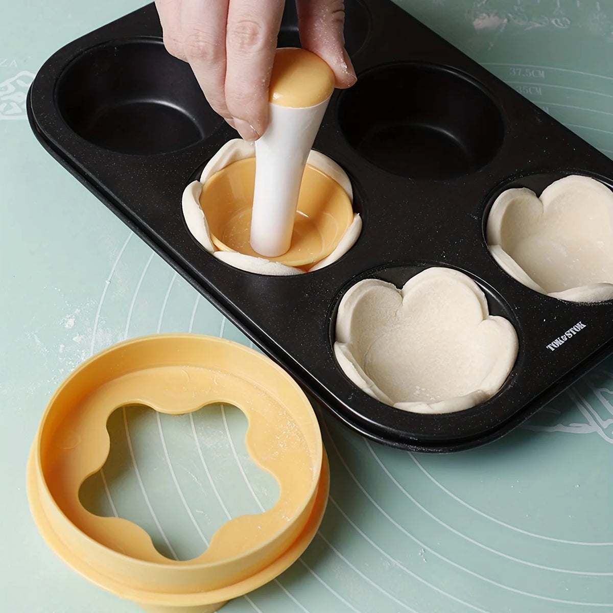 2pcs Flower Pastry Cutter Tart Tamper Unit-Perfect Baking