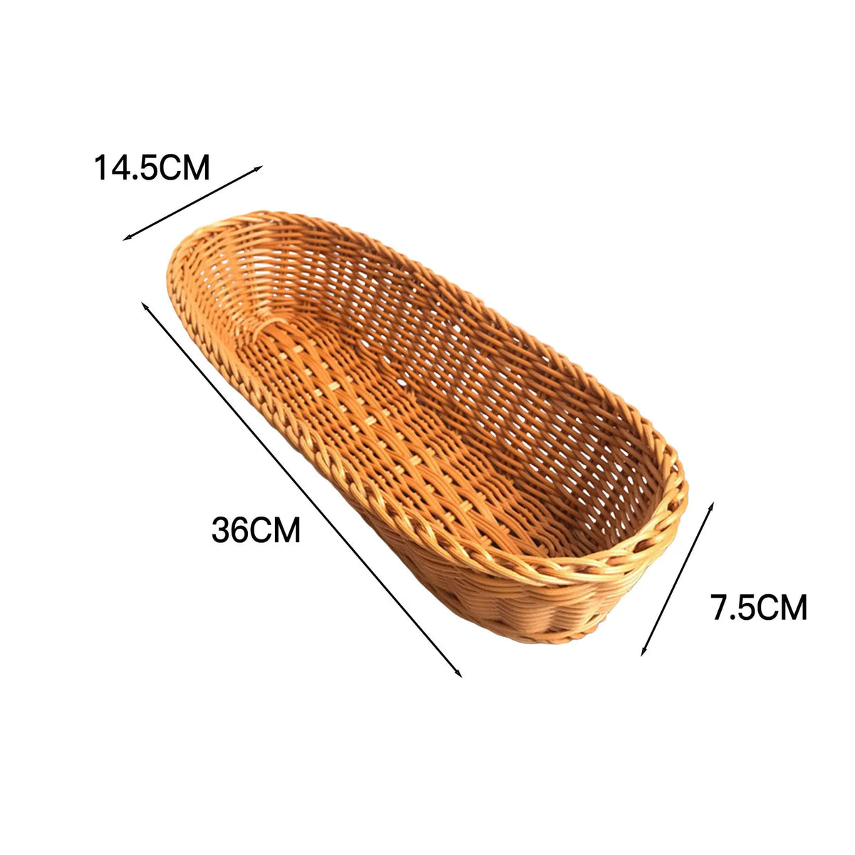 Handmade Oval Rattan Bread Basket Woven Food Fruit