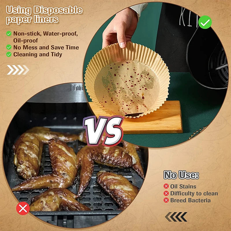 50/100pcs Air Fryer Disposable Paper Liner Airfryer Non-Stick