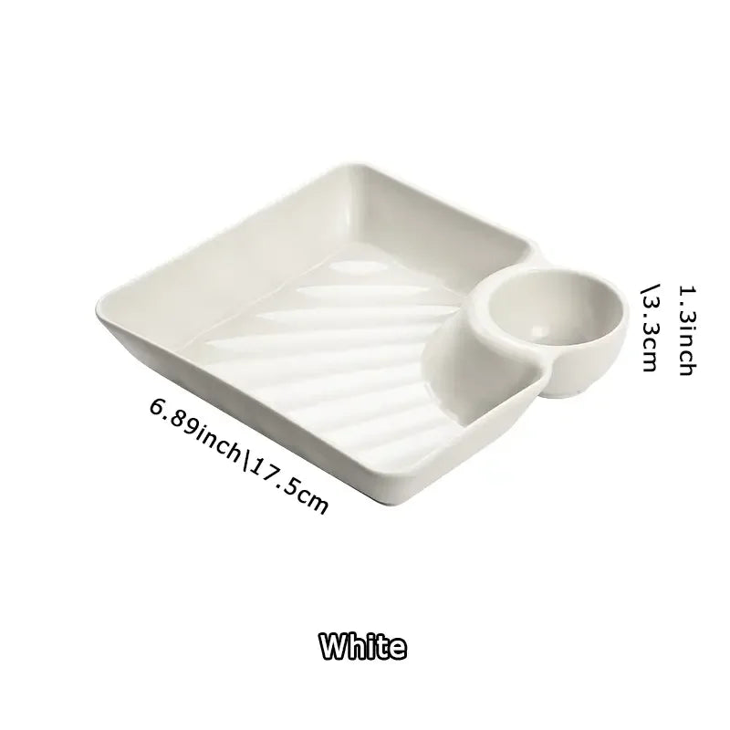 1pc Dumpling Plate Sauce Dish Square Serving Plate