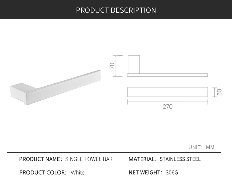 Bathroom Hardware White Wall Mounted Toilet Roll Paper