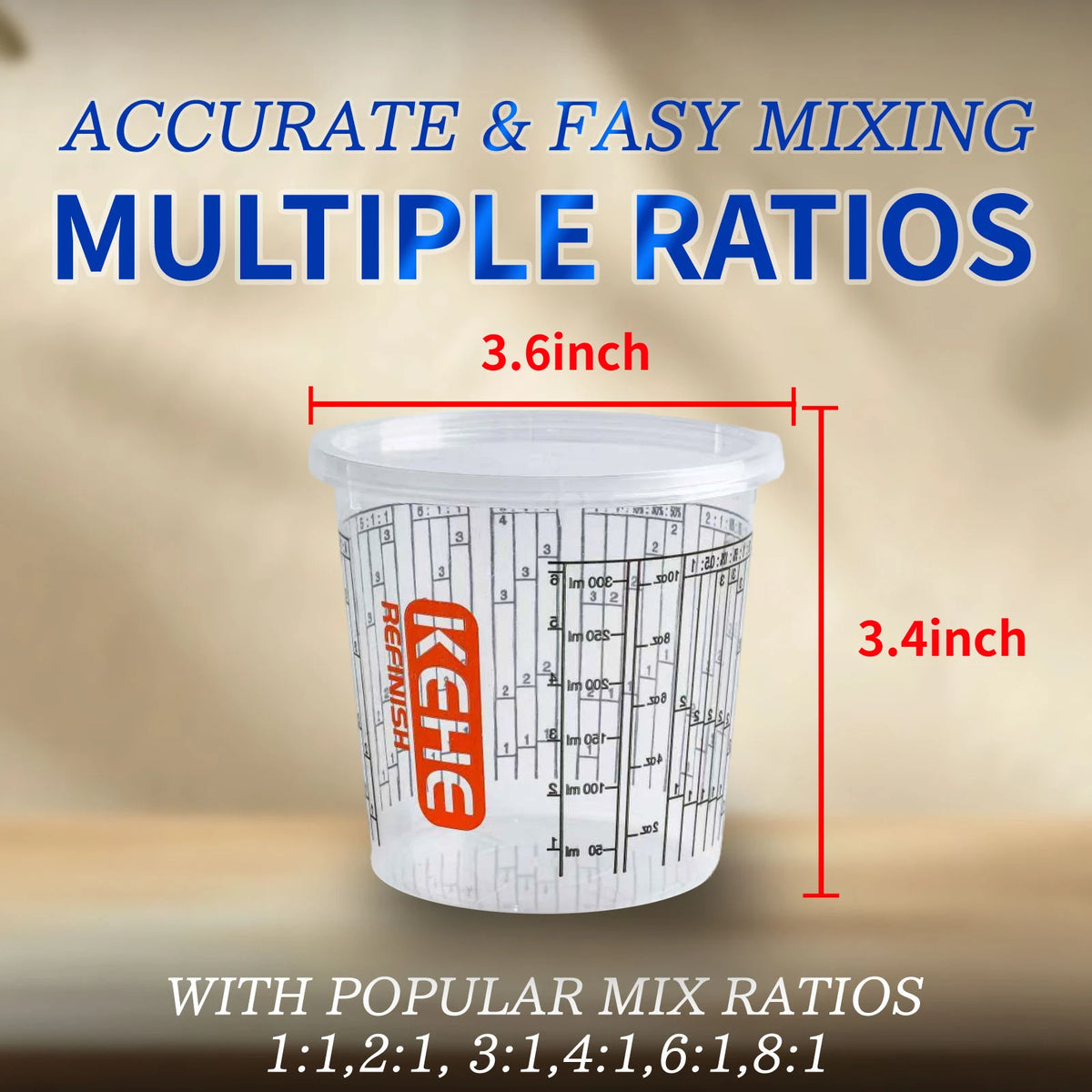 15pcs Disposable Measuring Cups Stirring Sticks Transparent