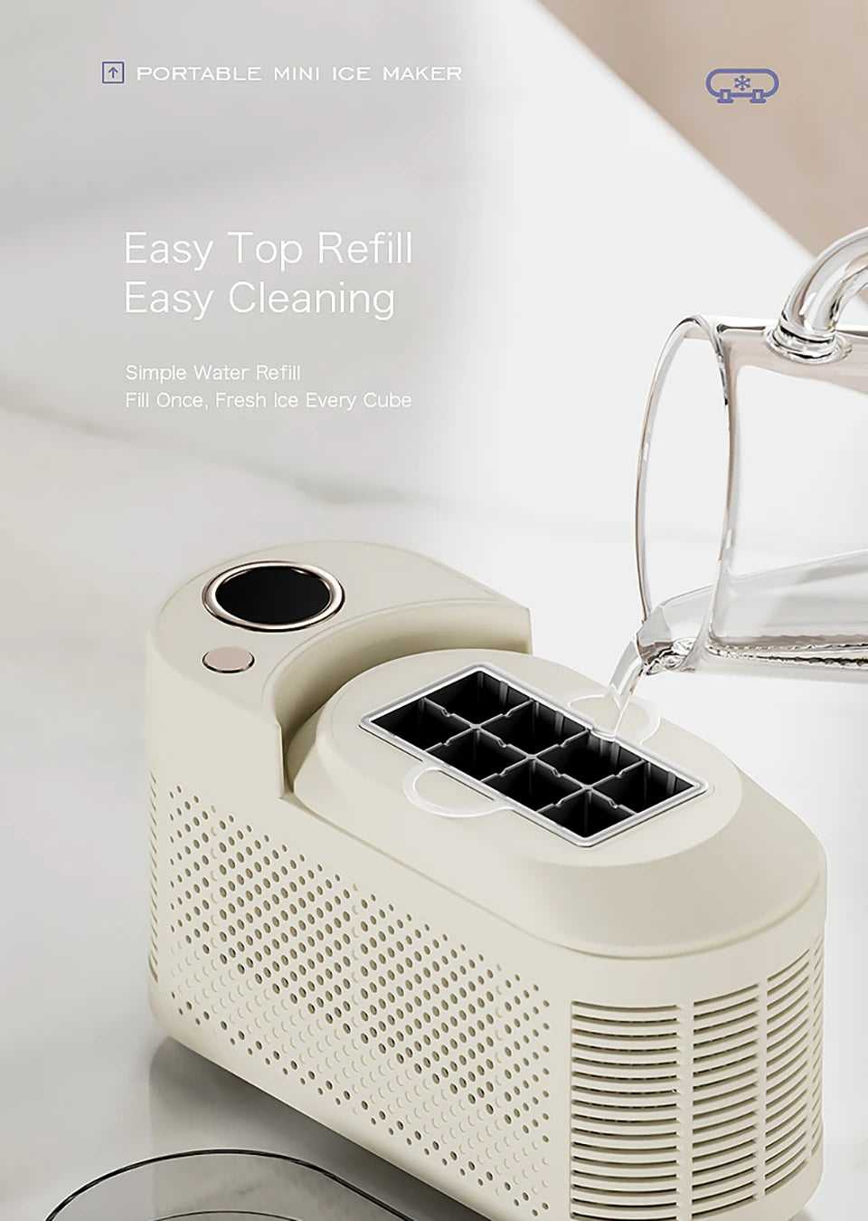 12v/220v Car Ice Maker Desktop Mini Ice Cubes