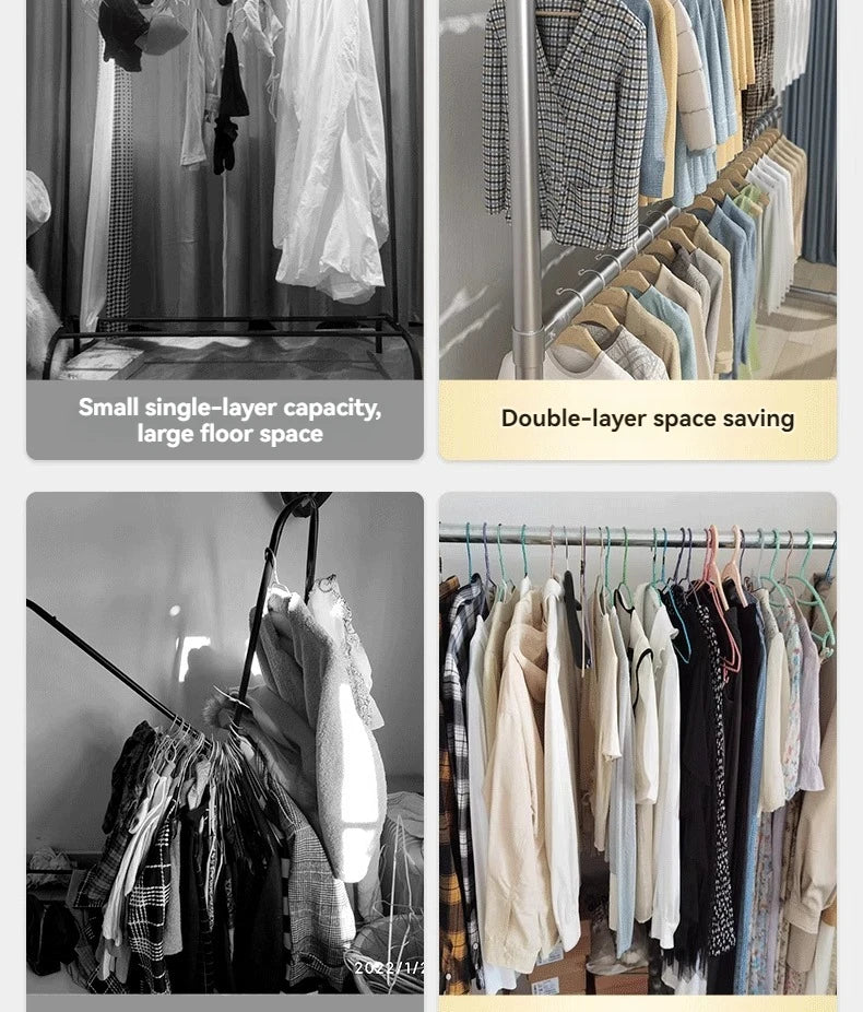 Floor Standing Clothes Rack Bedroom Hanging Clothes Rack