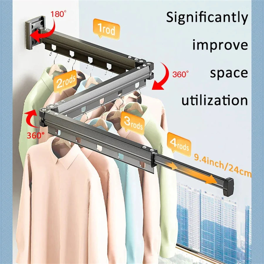 No Punching Folding Clothes Dryer Wall Mounted Drying