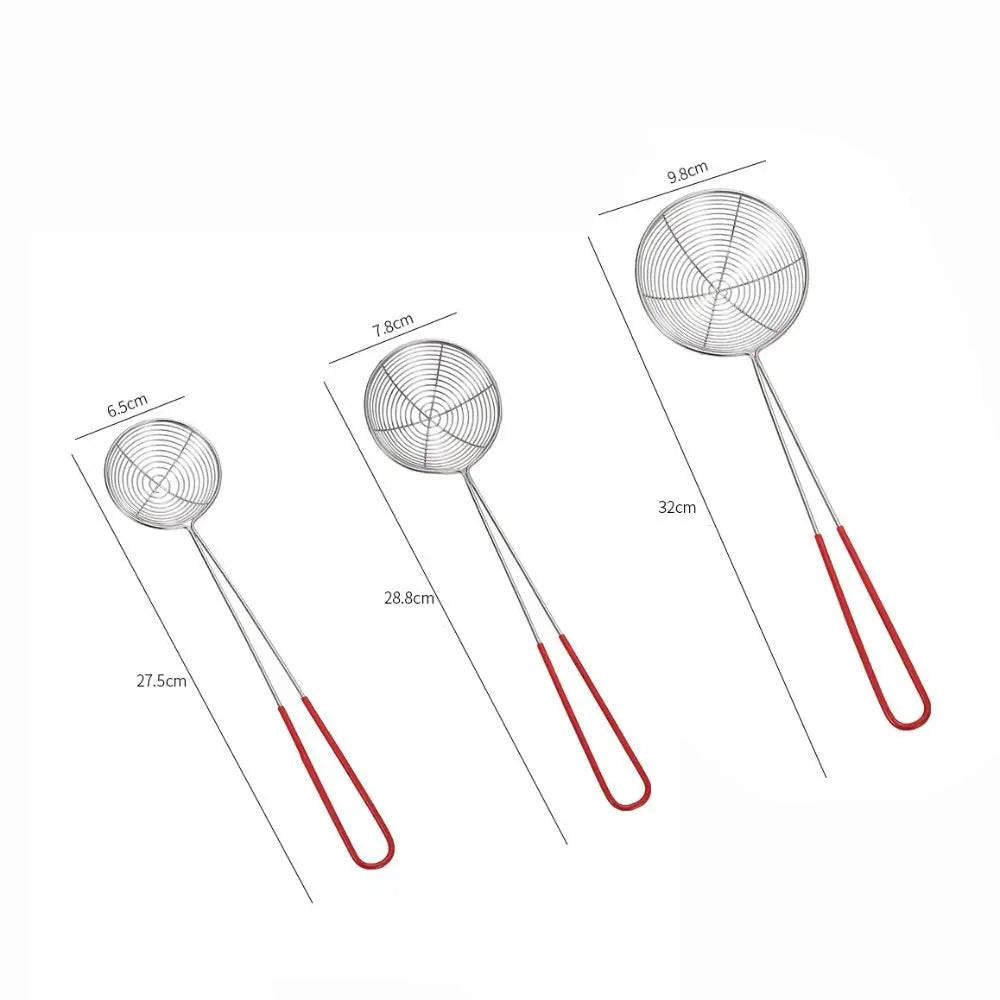 Durable Red Handle Pearl Colander Stainless Steel Pearl