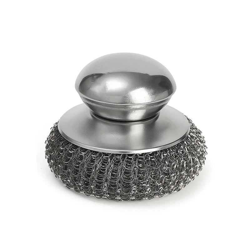 Stainless Steel Pot Brush Handle Robust Metal Ball