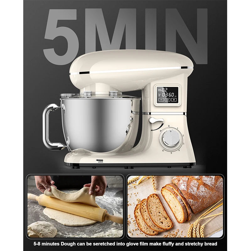 220v Powerful Stand Mixer Electric Blender Automatic Timing