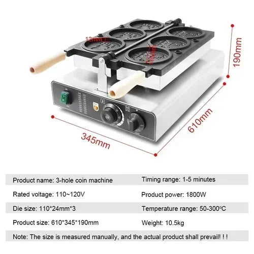 Homewise Electric Waffle Maker Gold Coin Waffle Maker