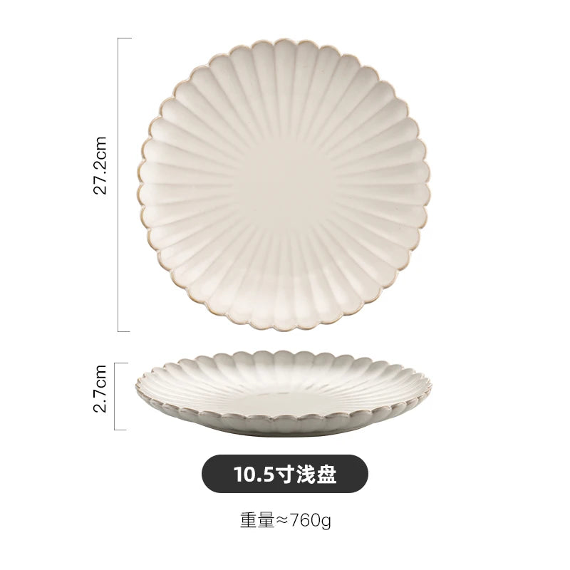 Nordic White Bowls Dinner Plates Ceramic White Glaze