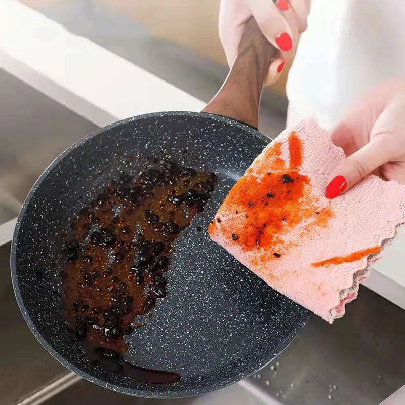 Dish Cleaning Cloths Velvet Dishcloths High Absorbent Tableware