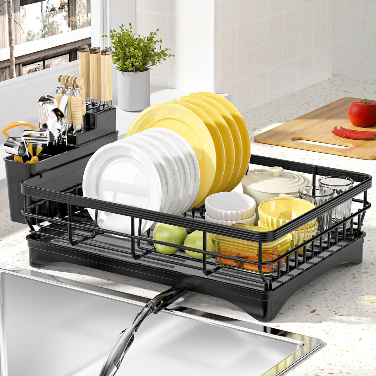 Homejoy Dish Drying Rack Thickened Carbon Steel Stable