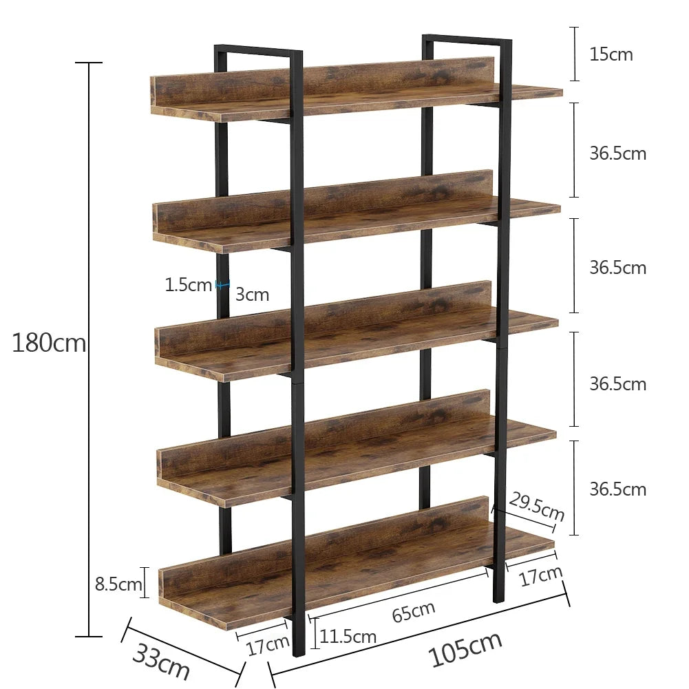 Tribesigns Bookshelf Storage Rack Standing Shelf Tier Industrial