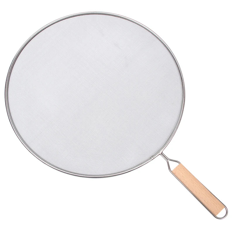 Stainless Splatter Screen Mesh Pot Cover Silver Oil