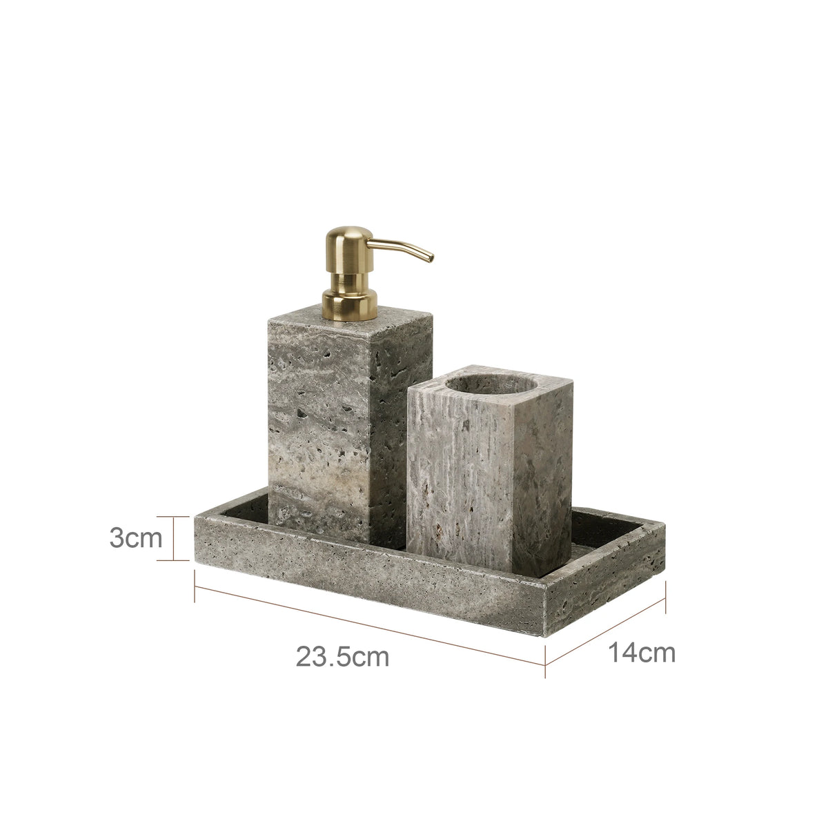 Grigio Travertino Bathroom Sets Vintage Marble Soap Holder