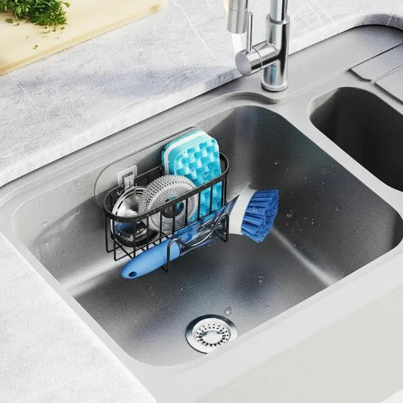 Sink Organizer - Stainless Steel Suction Sponge Stand