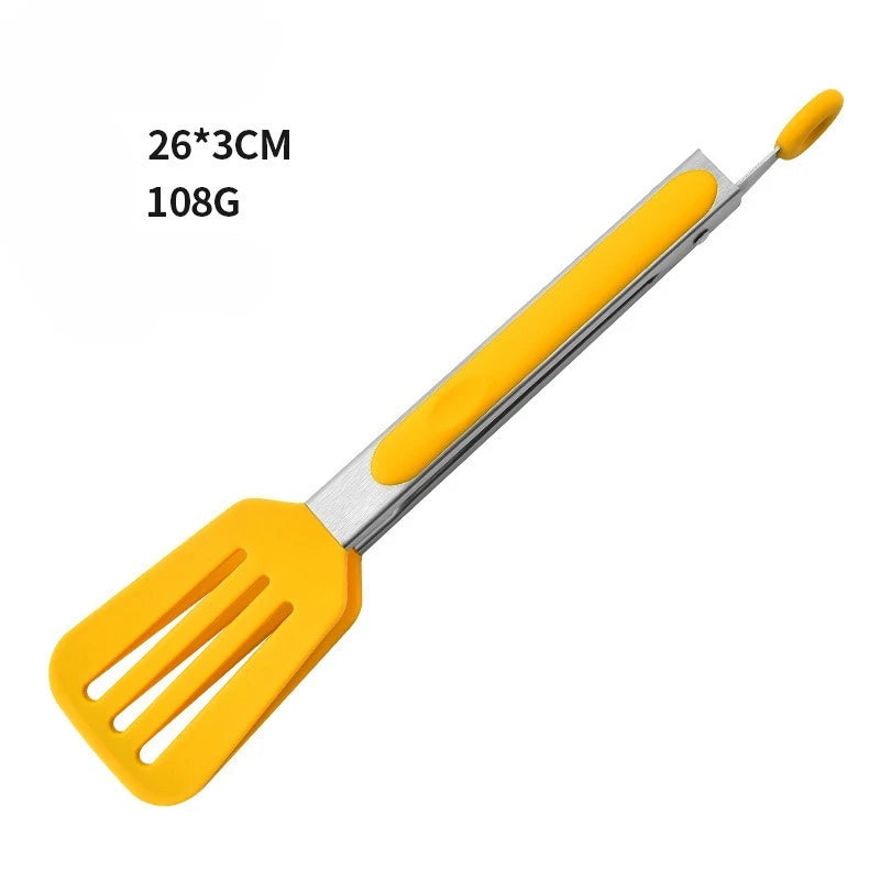 Cooking Non-Stick Tongs Stainless Steel Handle Utensil Pizza