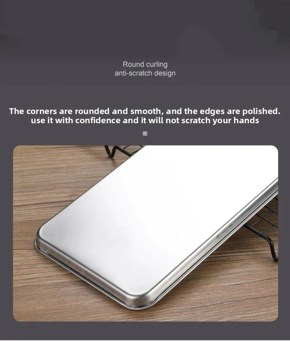 Food Grade Stainless Steel Tray Rust Resistant Rectangular