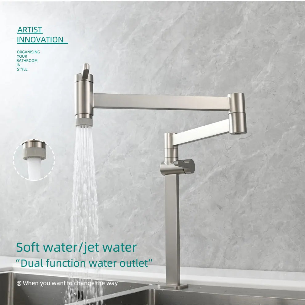 Ciencia Brass Pot Filler Faucet Deck Mount Stove