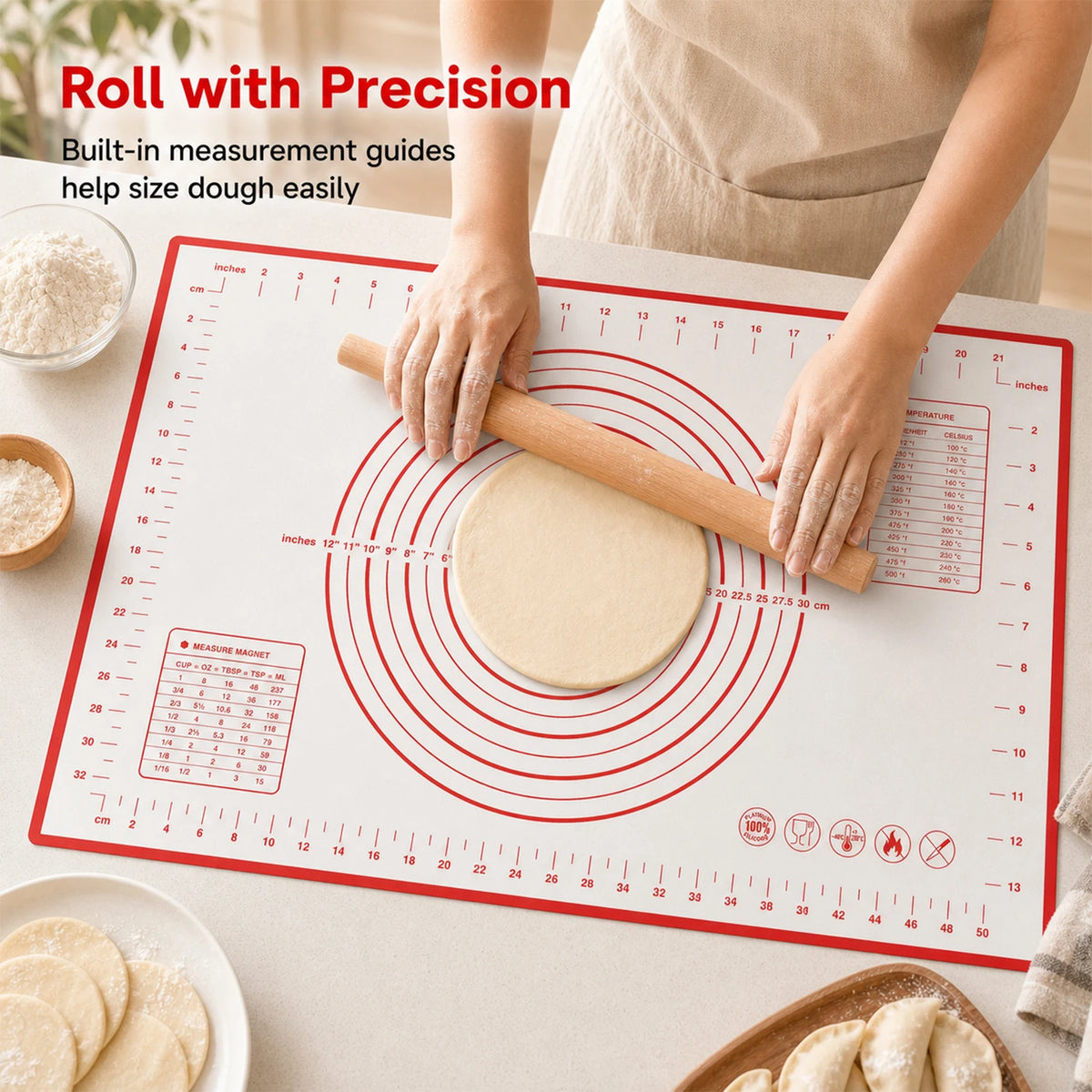 Silicone Pastry Mat Extra Thick Non Stick Baking