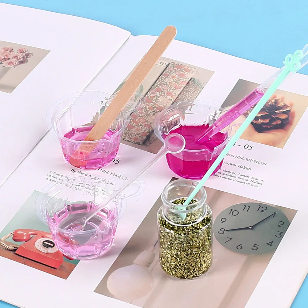 Resin Mixing Casting Kit Measuring Cups Wooden Sticks