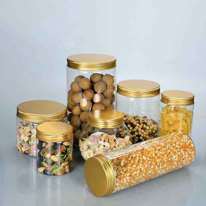 Transparent Sealing Jar Aluminium Screw Lids Organizer Storage