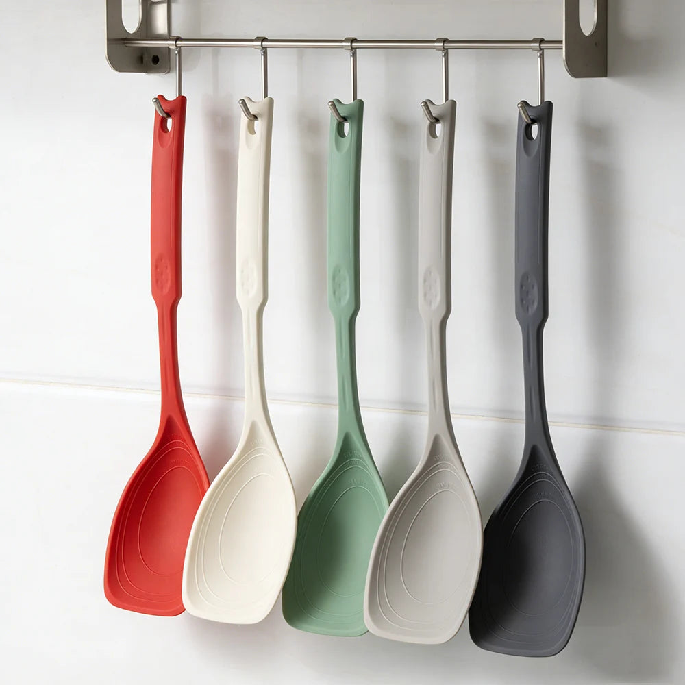 2pcs Silicone Spoon Multi-Use Hold Comfortable Non-Slip Round